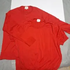23区Sun Blushed Cotton トップスセット レッド 48