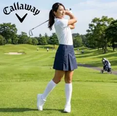 Callaway キャロウェイ ゴルフウェア スカート ネイビー プリーツ S