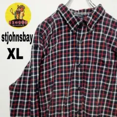 usa古着 stjohnsbay ネルシャツ　XL ネイビー　レッド　チェック