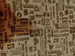 【33】ニット生地　ミニ裏毛　英文字柄　モカ