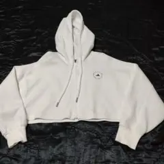 adidas アディダス ホワイトクロップドパーカー