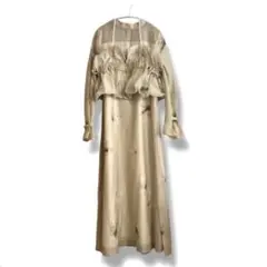 ⚪︎ willfully オケージョンドレス　ワンピース　ベージュ F ビスチェ