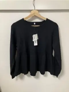 coca ぺプラムニット　ブラック