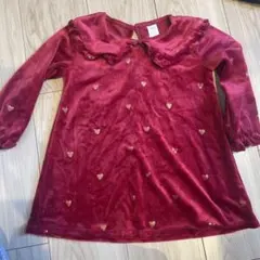 H&M ハート柄 ベロアワンピース 92cm