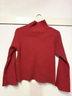 SNIDEL リブ編み ハイネックセーター Sサイズ レッド