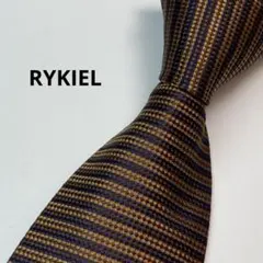 RYKIEL リキエル　ネクタイ　シルク　ブラウン系　ストライプ　フランス製のサムネイル