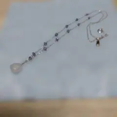 シルバー アメジスト風ビーズ ネックレス