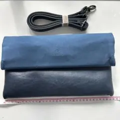 ナノユニバース　レザー製ネイビーとブラッククラッチバッグ　メンズ