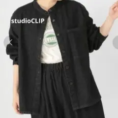 studioCLIP スタディオクリップ　デニムシャツブルゾン　F　バンドカラー