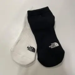 ノースフェイス Mサイズ ホワイト×ブラック ショートソックス NN82311
