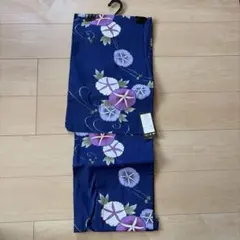 花柄 浴衣 紺色 155-165cm