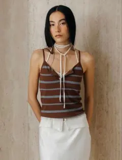CREDONA　MULCH BORDER KNIT CAMISOLE　BROWNのサムネイル