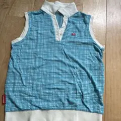 le coq sportif ノースリーブシャツ 青白チェック