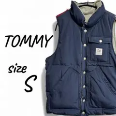 TOMMY リバーシブル　ダウンベスト　アウター　Sサイズ　ネイビー　グレー