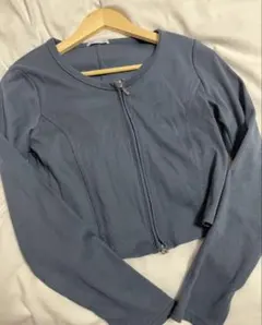 gu ジーユー リブダブルジップカーディガン Lサイズ