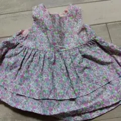 ハンドメイド花柄ノースリーブワンピース 80cm