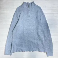 ポロ ラルフローレン/胸ワンポイント/ポロプレイヤー刺繍/ハーフジップスウェット