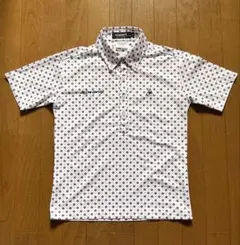 Le Coq Sportif ルコックゴルフ菱小紋半袖ボタンダウンシャツ M