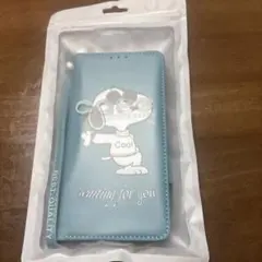 スヌーピー 手帳型スマホケース 水色
