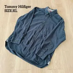 Tommy Hilfiger BDシャツ XL ネイビー フェード 海外古着