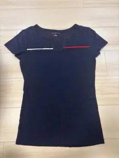 ネイビー Vネック Tシャツ 半袖