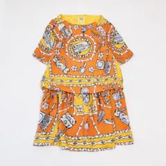 MOSCHINO シルク100% ワンピース　チュニック　半袖　総柄　骨のサムネイル