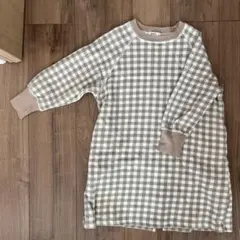 PAIR MANON ペアマノン チェック柄 七分袖ワンピース 120