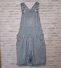 GAP kids ストライプデニムオーバーオール サロペット 短パン 160