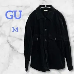 【美品】GU ジーユー コーデュロイ CPOシャツ ジャケット ブラック M