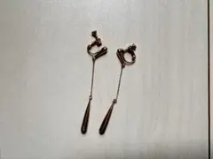 ゴールド ロングチェーン ドロップイヤリング