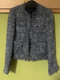 ANAYI ノーカラーツイードジャケット S