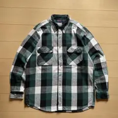80s DAKOTA ヘビーネルシャツ ブロックチェック グリーンのサムネイル