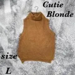 Cutie Blonde (L) ニットベスト タートルネック 秋服 薄手のサムネイル