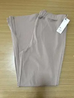GU リブスリットストレートパンツ XXL 32 BEIGE
