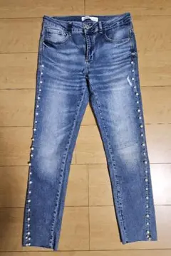ZARA BASIC パール付 スキニーデニム 38