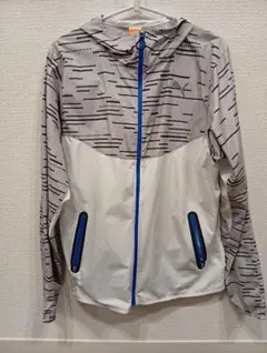 PUMA フルジップウィンドブレーカー Lサイズ グレー/ホワイト