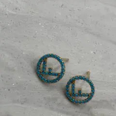 ！新品同然！　FENDI ピアス　ブルー　ゴールド　14A