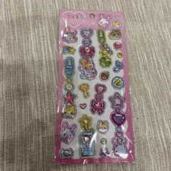 フワフワらびちゃん　ぷくキラチャームステッカー