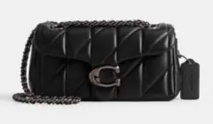 【新品】COACH タビー ショルダー バッグ 20・キルティング　ブラック金具
