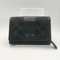 コーチ　折財布　財布　シグネチャー　ブラック