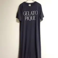ジェラートピケ ロゴ入り　ロングワンピース