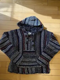 ヴィンテージ　古着屋購入　フード付きプルオーバー ニット