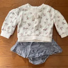 baby GAP セットアップ　花柄トレーナー　フリルブルマ12-18ヶ月