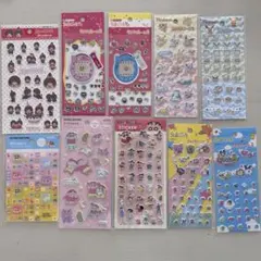 セリア　タイルシール　ぷくっとシール　ふわふわシール　たまごっち　しんちゃん