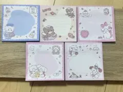 mikko ミッコキャラクター 付箋 メモ帳5種類各30枚計150枚　匿名配送