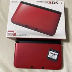 【本体美品•説明書あり充電器なし】任天堂3DSLLレッド×ブラックドラクエⅤ付き