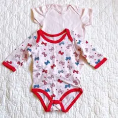 ベビー肌着 80cm 2枚セット 長袖＆半袖 ユニクロ