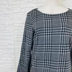 ファビア Fabia グレンチェック柄　ジャージーワンピース　S