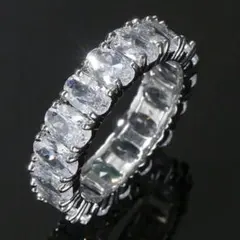 14号　フルエタニティリング　シルバー×CZダイヤ　透明感・上品ジュエリー