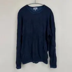 M&S ダークブルー ニットセーター L シンプル　無地　きれいめ　上品　美品のサムネイル